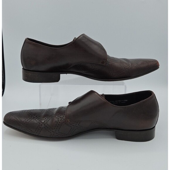 Paul Fredrick Dark Brown Leather Loafers Monk Strap Size 13 US Made In Italy - Picture 2 of 8
